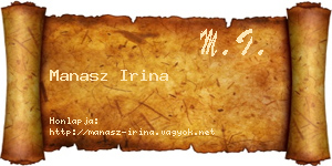Manasz Irina névjegykártya